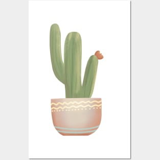 Cactus Doodle Potted House Plant Posters and Art